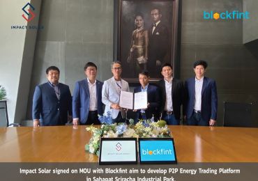 Impact Solar and Blockfint signed a MOU to jointly develop Peer-to-Peer Energy Trading Platform in Sahapat Sriracha Industrial Park