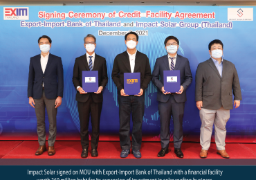 Impact Solar Group and EXIM Bank of Thailand in a ceremony for the signing of Portfolio Phase 2 with a financial facility worth 360 million baht