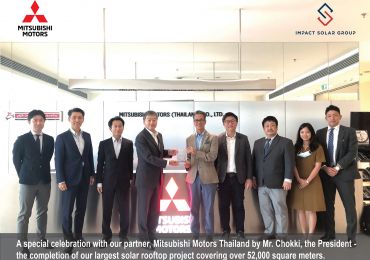 Impact Solar celebrates with Mitsubishi Motors Thailand for the largest solar rooftop project